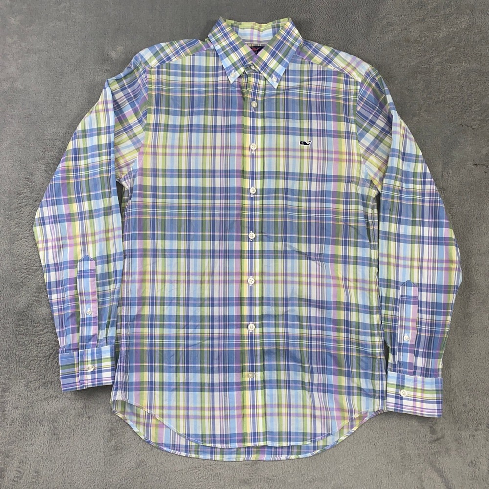 Vineyard Vines Mens Slim Fit Whale Shirt Plaid Button Down Long Sleeve Size S‎